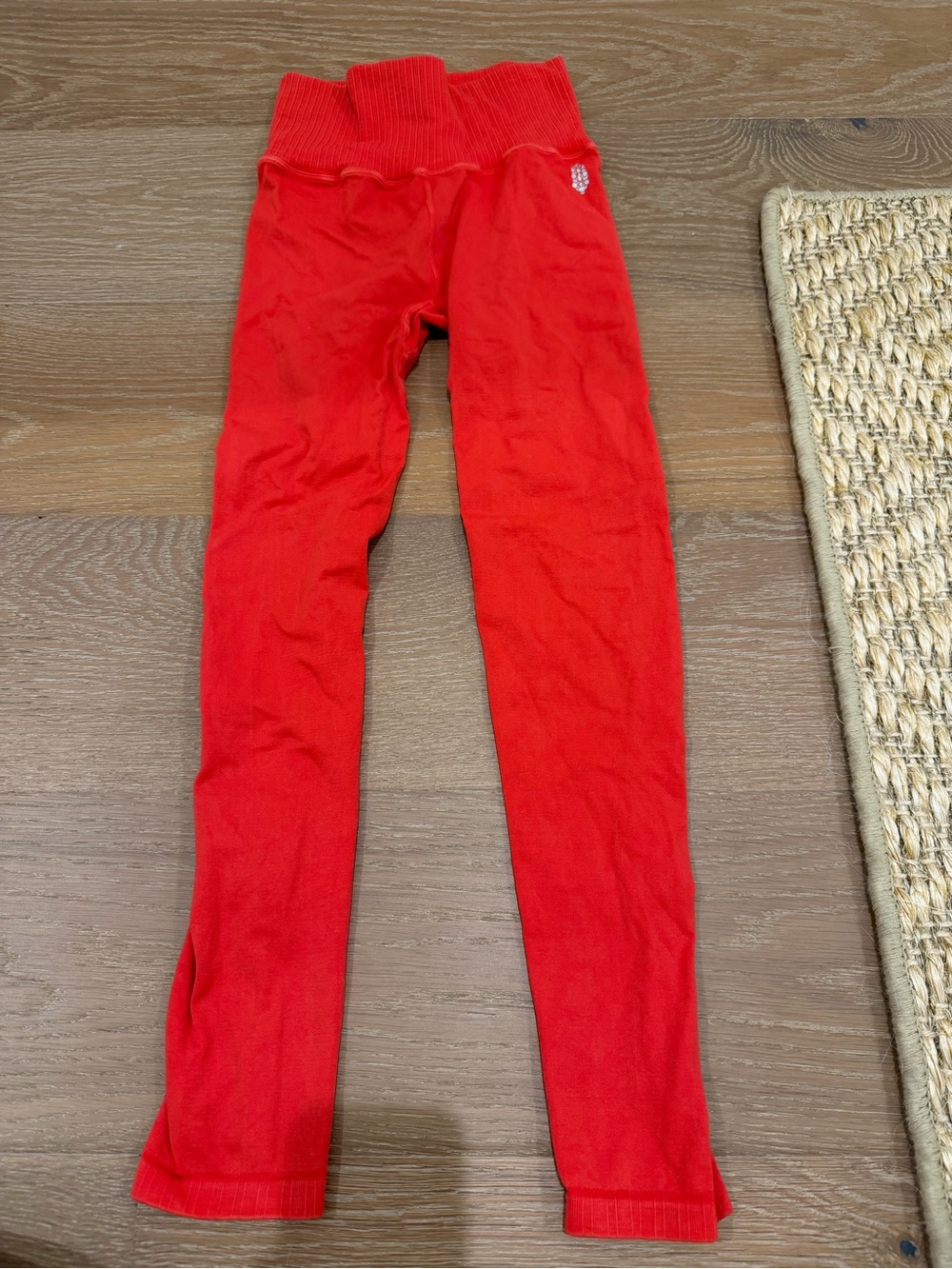 FP Movement by Free People Red Ribbed Waist Leggings